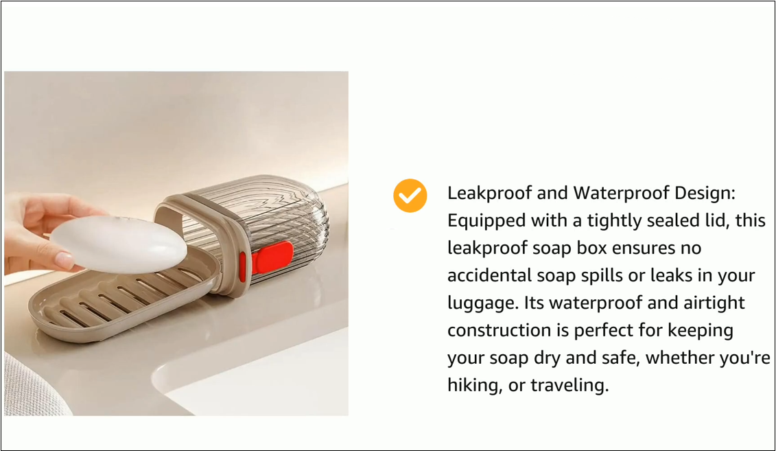 Wisssenweg Travel Soap Box-Plastic TransparentWaterproof  Portable SoapDish BOX for Travel, Camping & Outdoor, Leakproof SoapBox Case with Lid DrainingSoap Dish Container  (2PCS)(Pack of 2, Medium