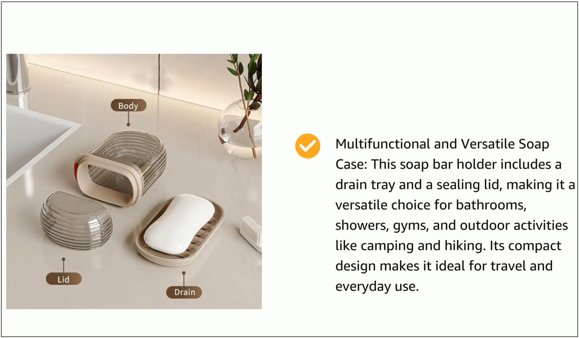 Wisssenweg Travel Soap Box-Plastic TransparentWaterproof  Portable SoapDish BOX for Travel, Camping & Outdoor, Leakproof SoapBox Case with Lid DrainingSoap Dish Container  (2PCS)(Pack of 2, Medium