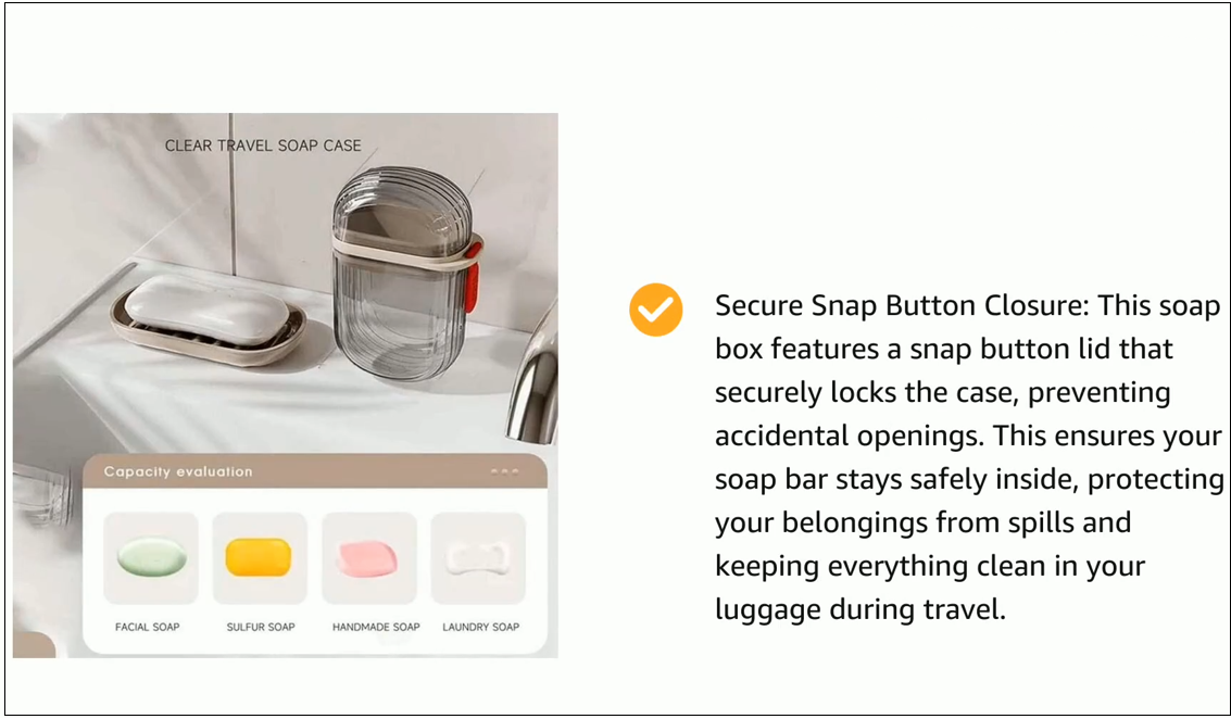 Wisssenweg Travel Soap Box-Plastic TransparentWaterproof  Portable SoapDish BOX for Travel, Camping & Outdoor, Leakproof SoapBox Case with Lid DrainingSoap Dish Container  (2PCS)(Pack of 2, Medium