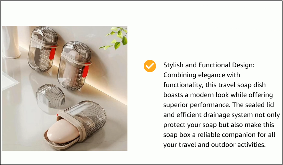 Wisssenweg Travel Soap Box-Plastic TransparentWaterproof  Portable SoapDish BOX for Travel, Camping & Outdoor, Leakproof SoapBox Case with Lid DrainingSoap Dish Container  (2PCS)(Pack of 2, Medium