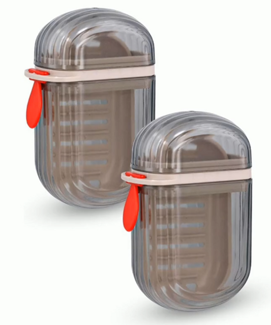 Wisssenweg Travel Soap Box-Plastic TransparentWaterproof  Portable SoapDish BOX for Travel, Camping & Outdoor, Leakproof SoapBox Case with Lid DrainingSoap Dish Container  (2PCS)(Pack of 2, Medium