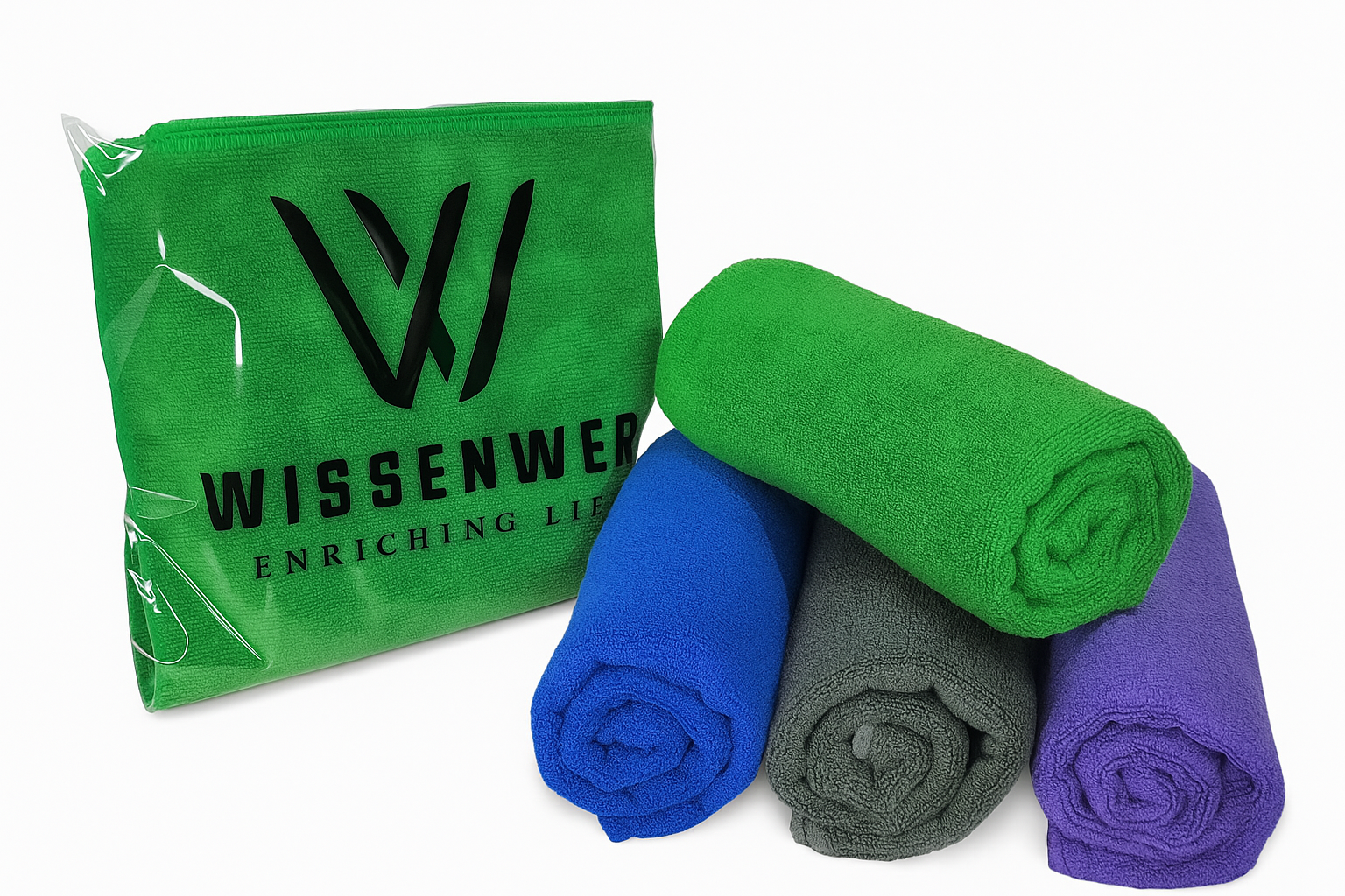 Premium 365 Days Long Life Microfiber Cloth-4 pcs-40x40cms-Multipurpose Cloths -Automotive Microfibre Cloth for Car Bike Cleaning Polishing Washing & Detailing (Green,Blue.Purple& Brown)